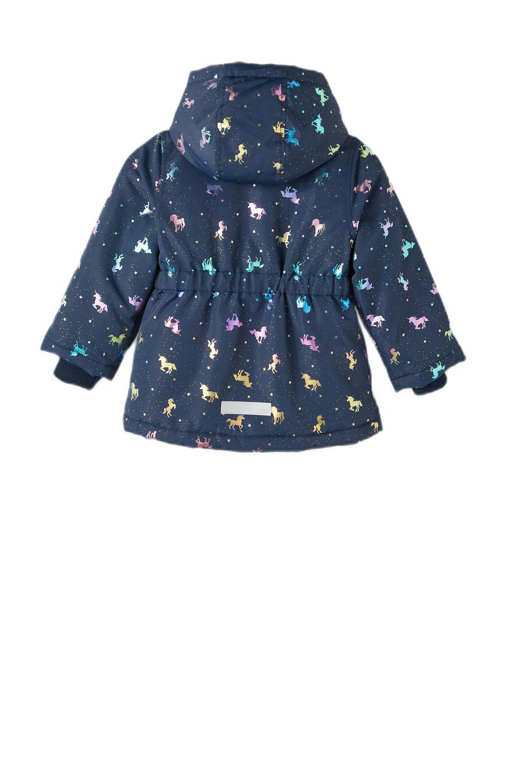 NAME IT gewatteerde winterjas NMFMAXI van polyester donkerblauw
