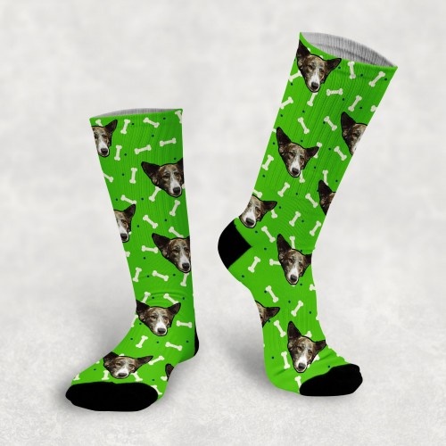 Meias personalizadas para cachorros, verdes.