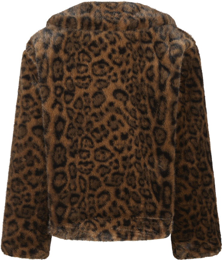 Neo Noir Melodie Leo Faux Fur Jacket Dark brown