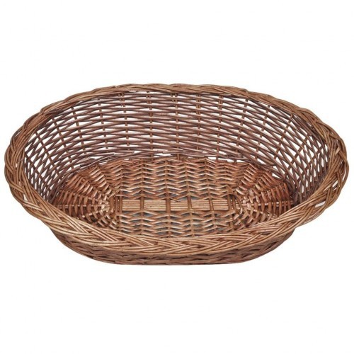 Cama de vime para animais de estimação, marrom.