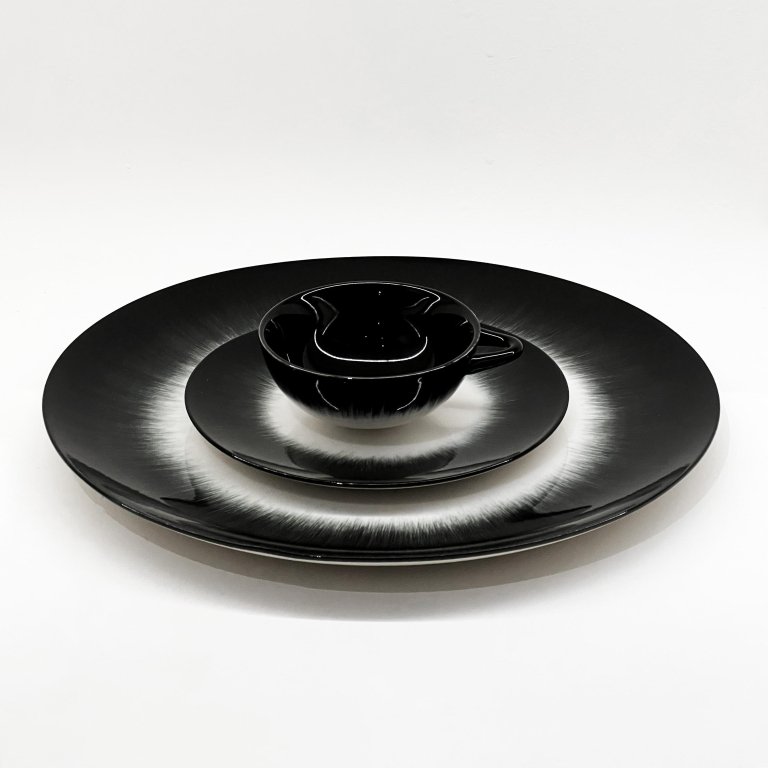 Serax Dé tableware by Ann Demeulemeester dinerbord Ø28 set van 2 White/Black 1