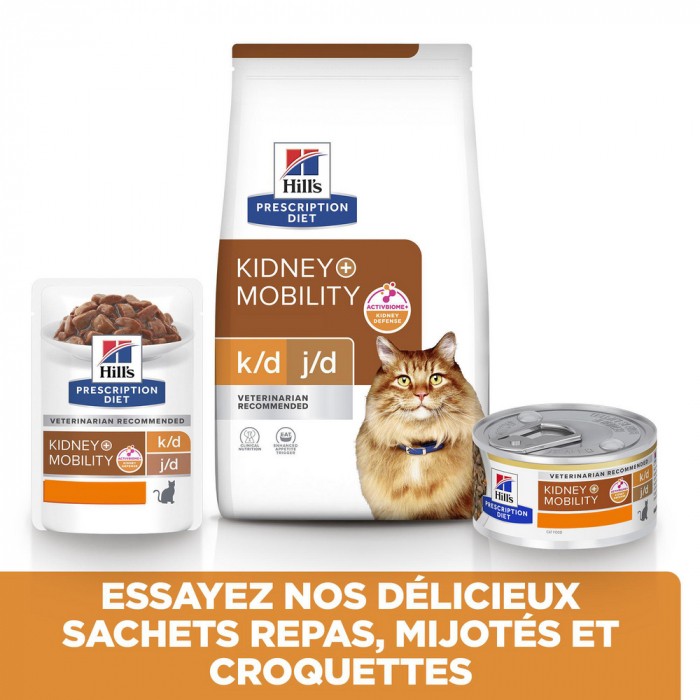 HILL'S Prescription Diet k/d j/d Kidney + Mobility en bouchées mijotées en poulet - Pâtée pour chat