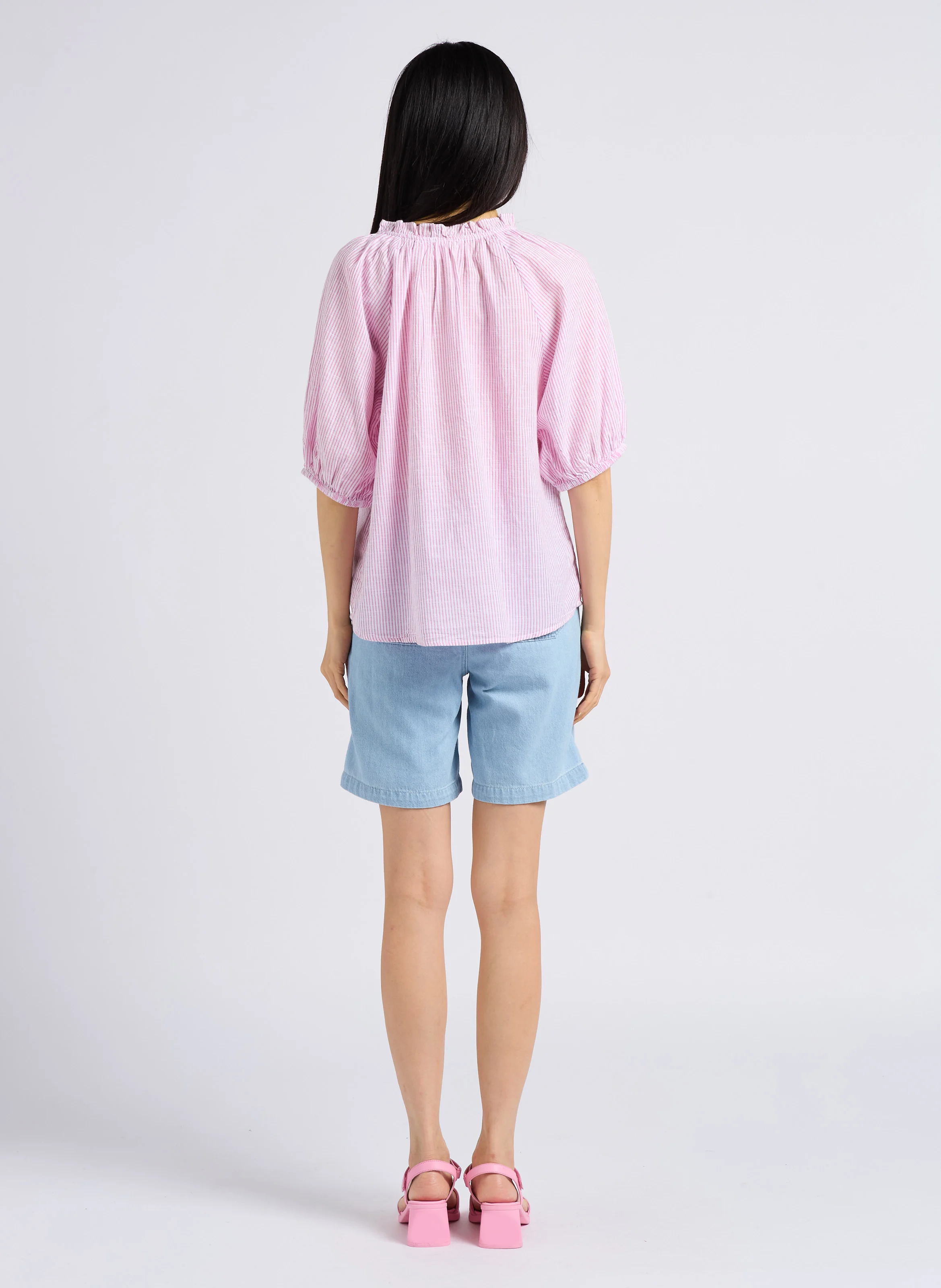 SANAE - Short jean en coton | Jean Délavé
