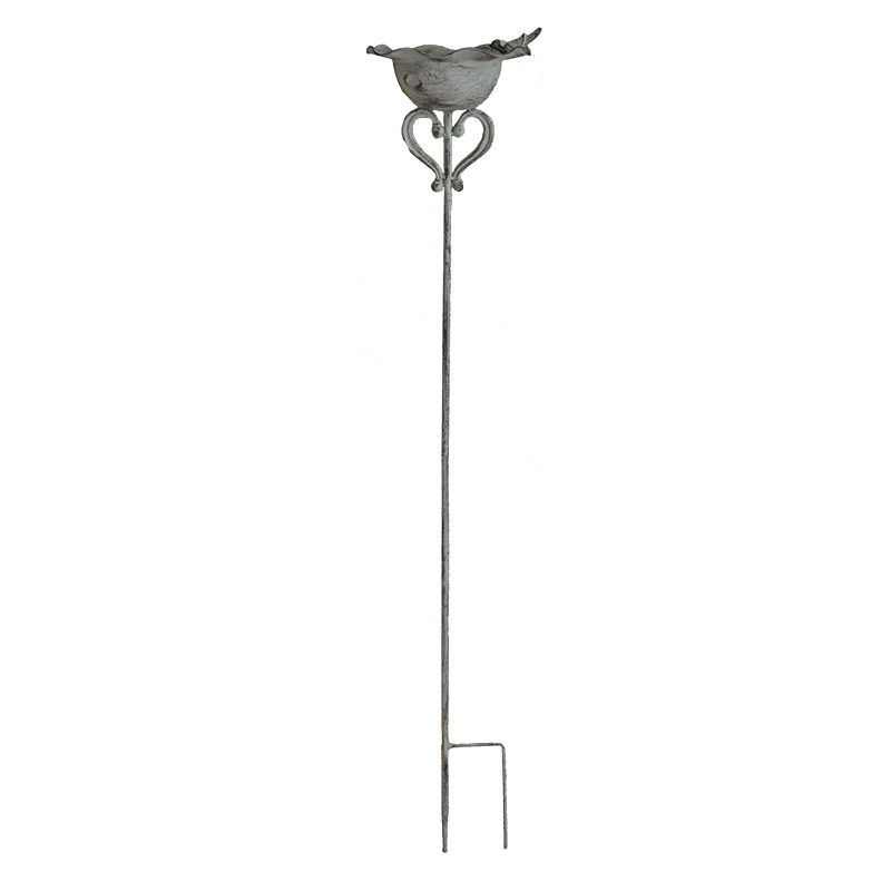 Mangeoire planter forme cœur gris patiné 21x110cm