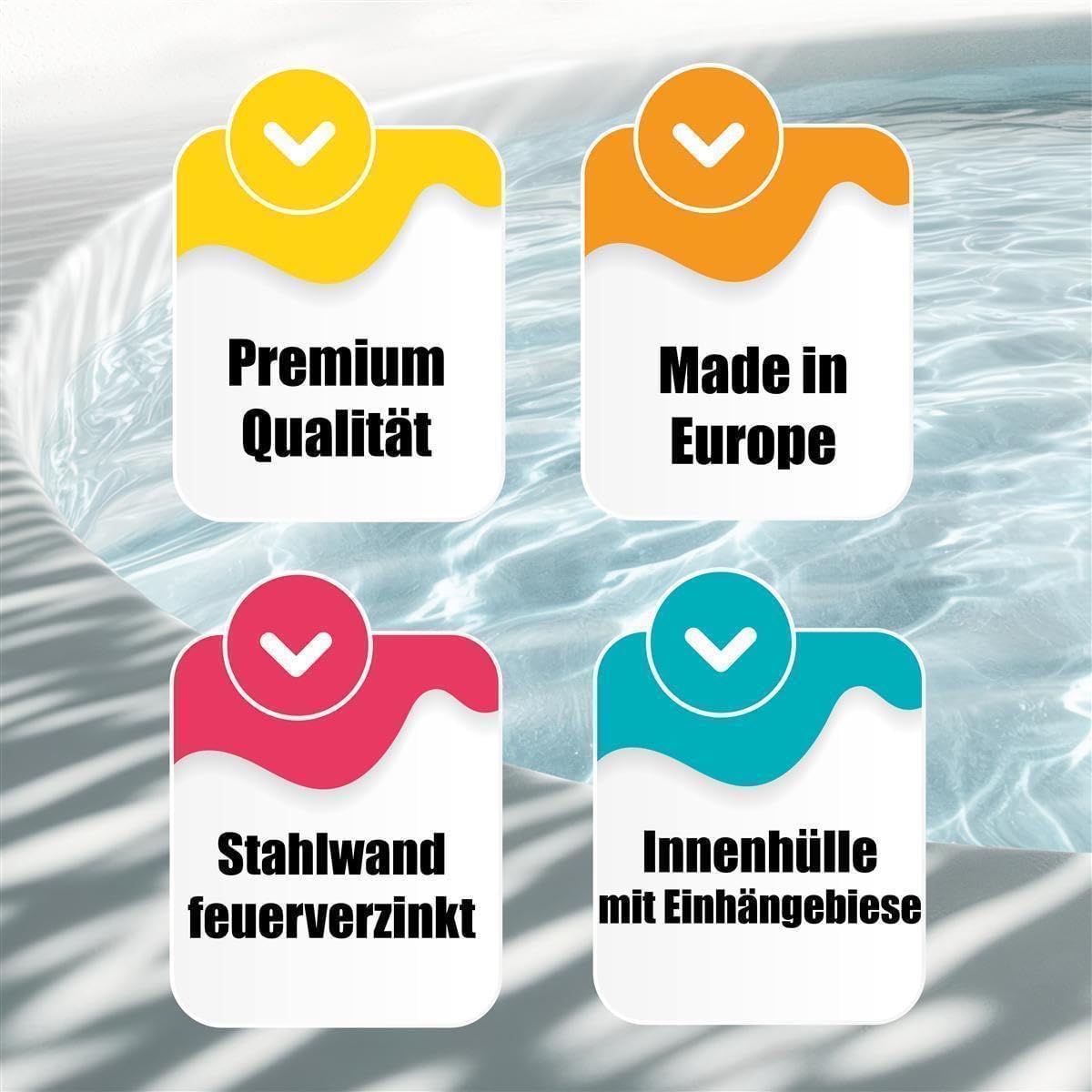 Stahlwand Ovalpool-Set (L x B x T) 5,25 m x 3,20 m x 1,20 m, Pool Made in Europe, mit Edehlstahlleiter für Tiefbecken, SF133 Sandfilteranlage mit 6 m³/h, Einbauskimmer, Filtersand, Poolschlauch
