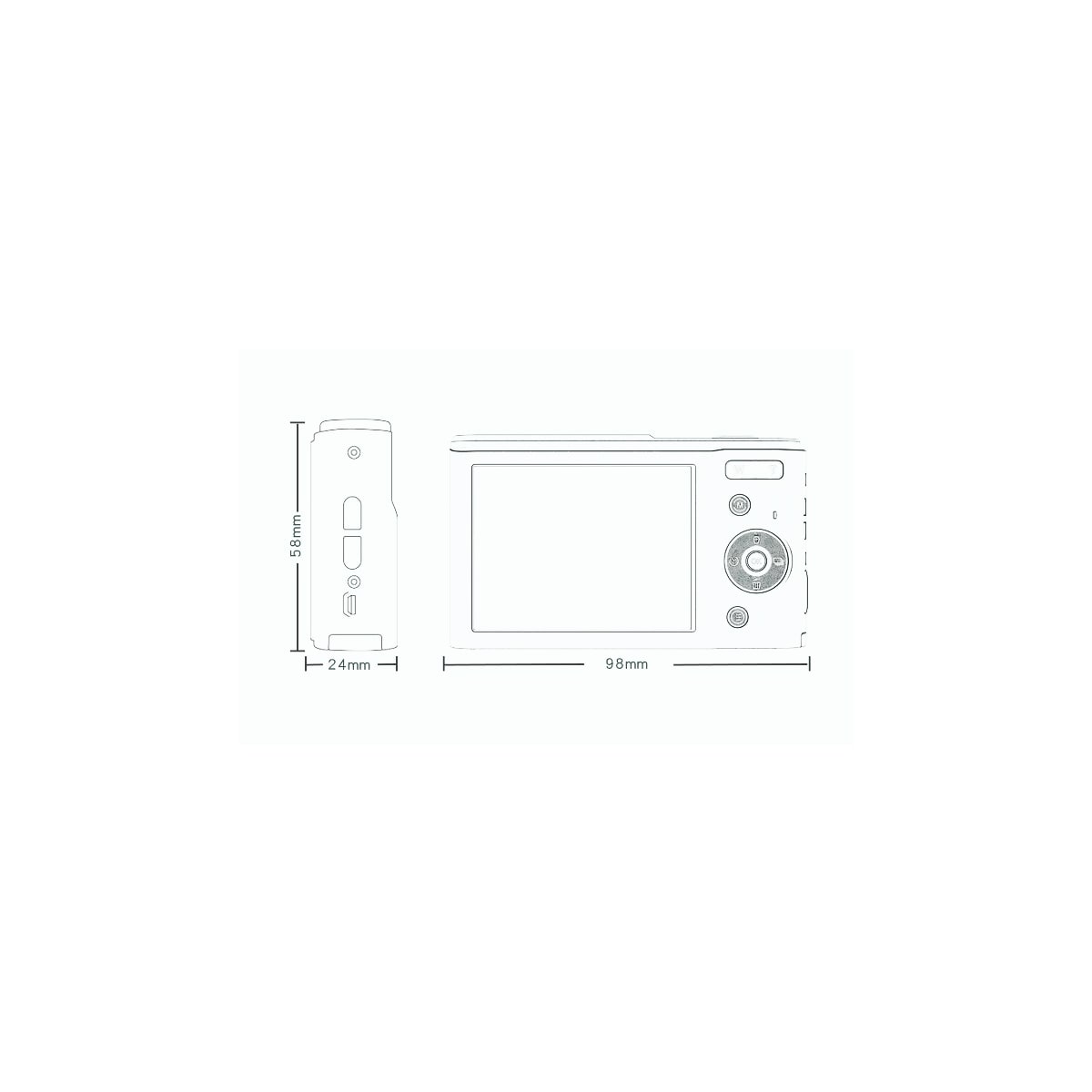 Digitalkamera 1080P 48 megapiksler 16x zoom Sølv