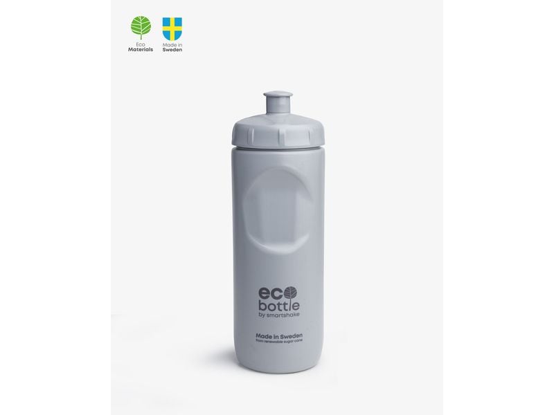 Smartshake EcoBottle Squeeze 500 ml, Grau Umweltfreundliche, leichte und auslaufsichere Trinkflasche aus Zuckerrohr