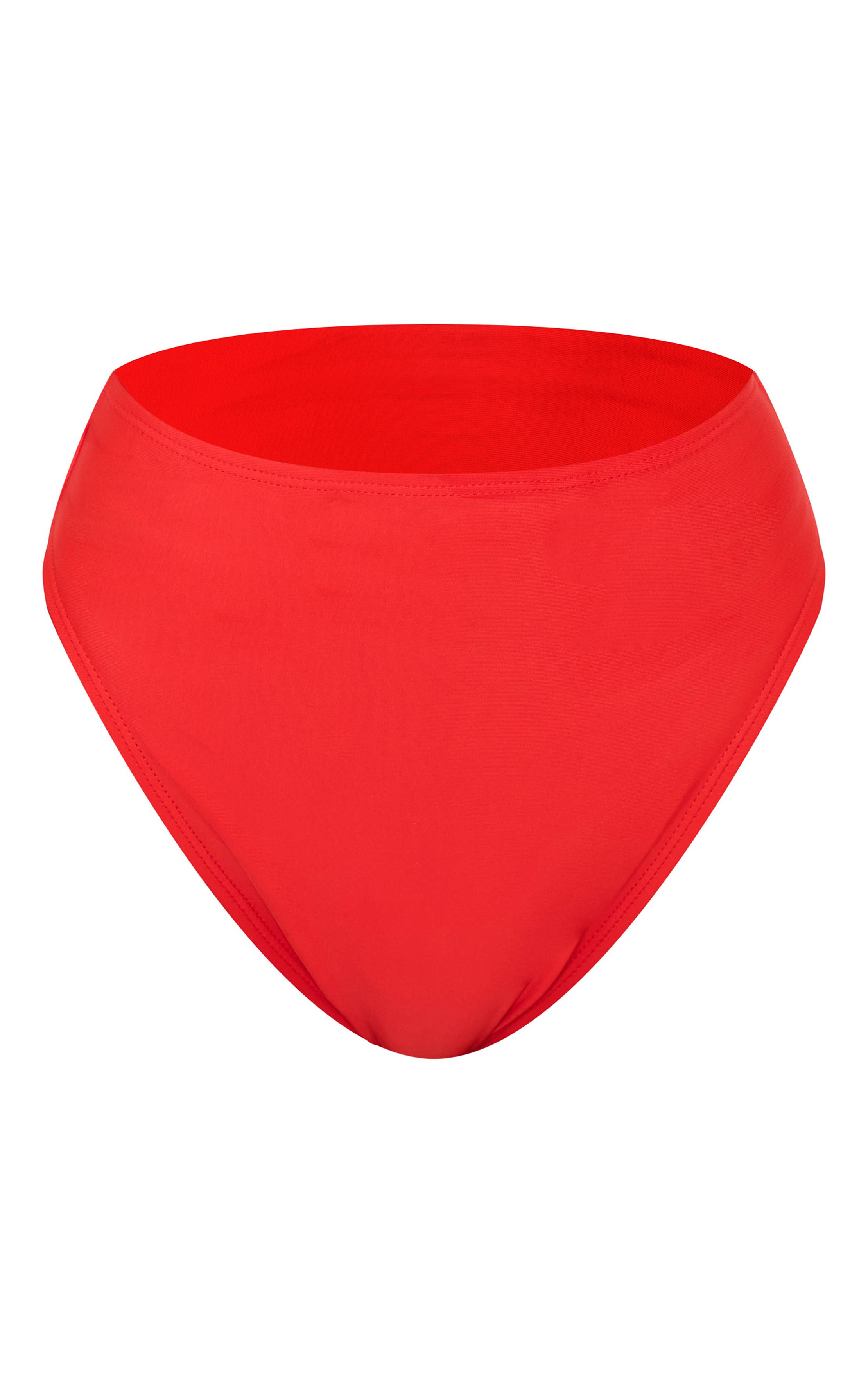 Rouge Bas De Bikini Taille Haute Et Coupe Échancrée Mix & Match