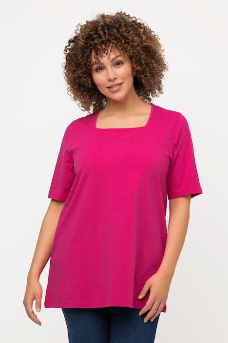 T-Shirt, A-Linie, Carree-Ausschnitt, Halbarm