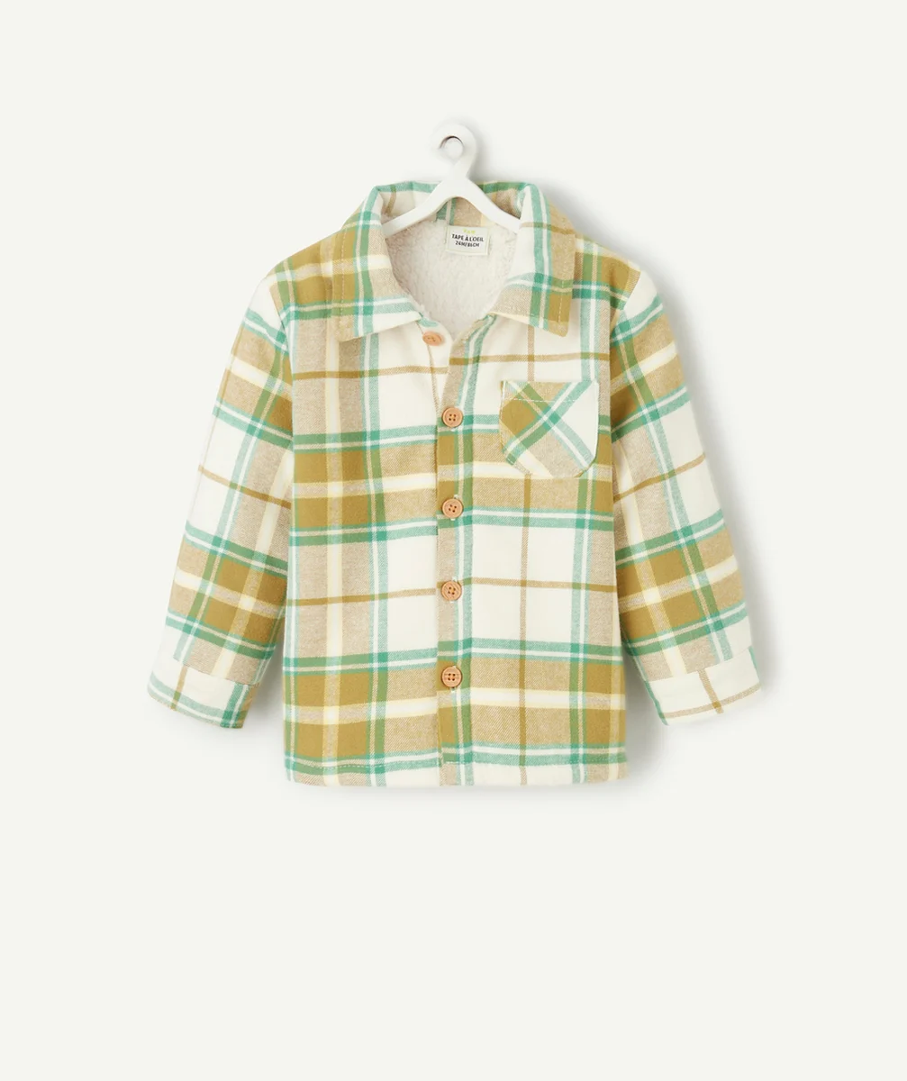 CHEMISE À CARREAUX MANCHES LONGUES BÉBÉ GARÇON AVEC INTÉRIEUR EN SHERPA
