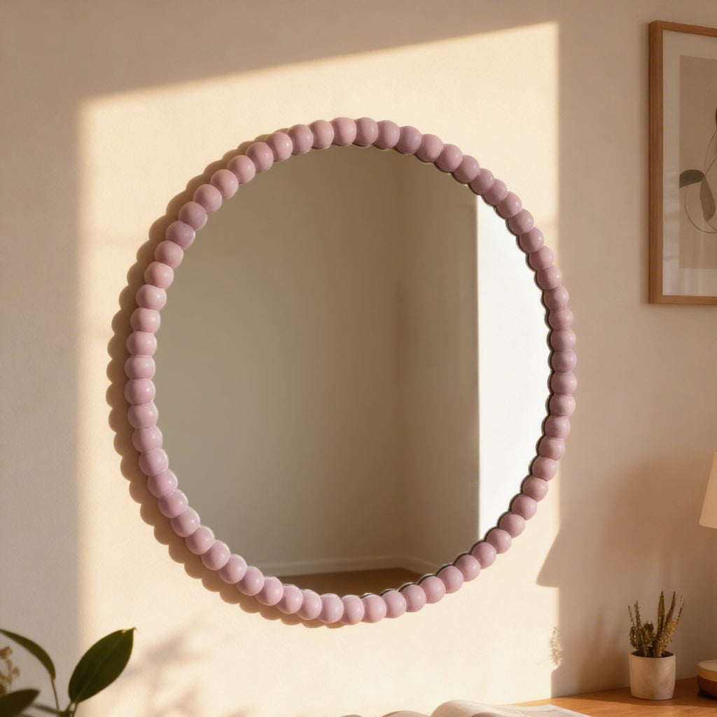 by fonQ Pompom Spiegel Ã 71 cm - Rosé