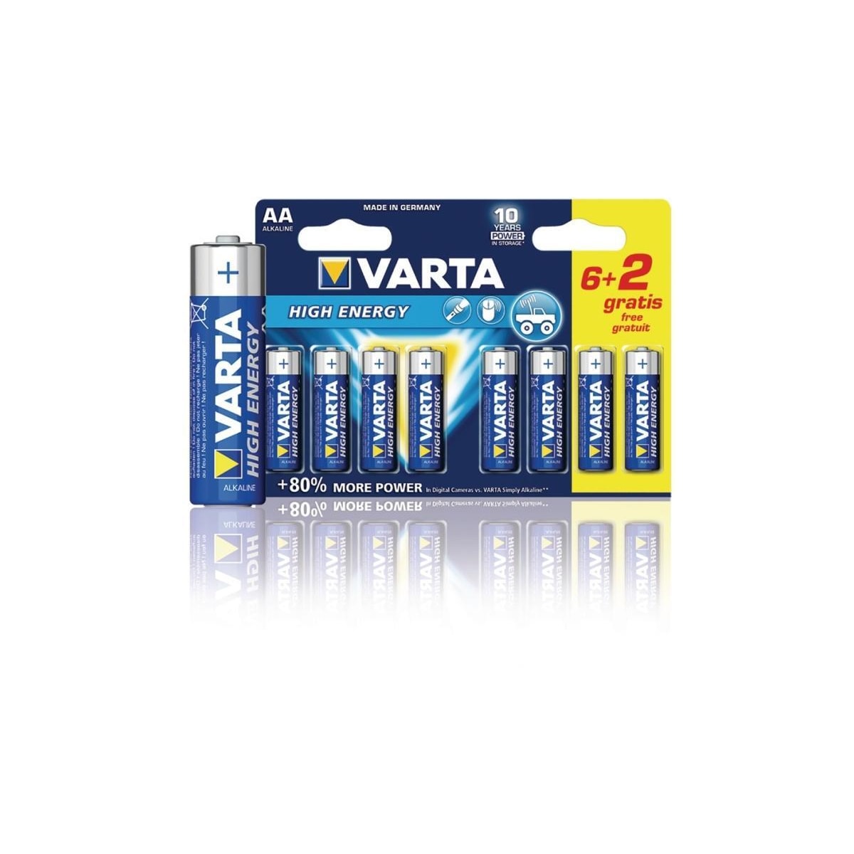 Varta Alkaline Batteri AA 1.5 V High Energy 8-Promotional Blemme