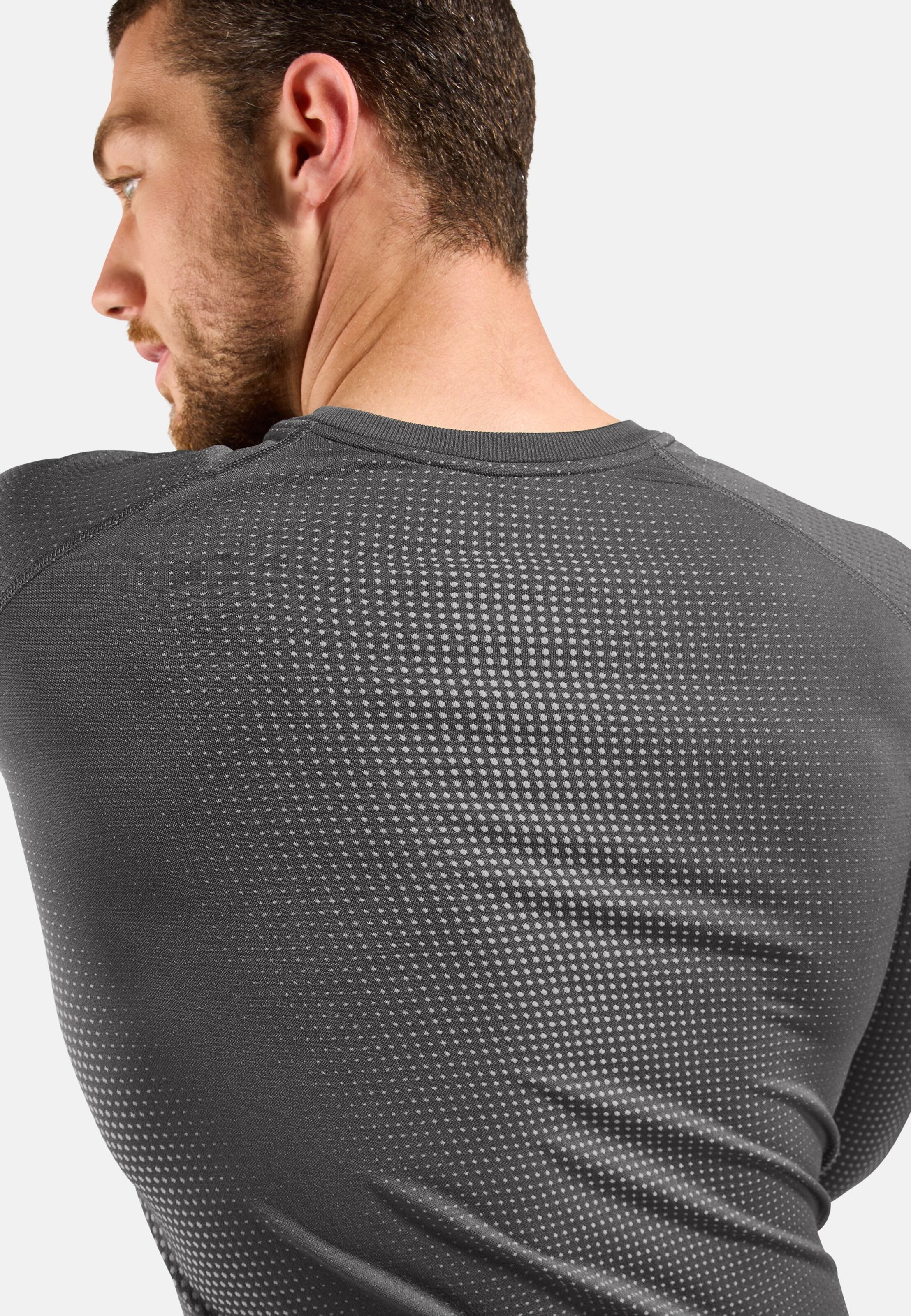 Performance Warm Base Layer Langarmshirt in grey melange - black