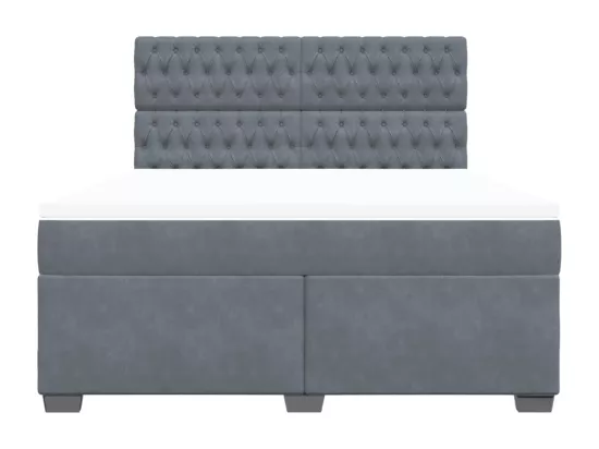 Sommier à lattes de lit et matelas Gris foncé 180x200cm Velours