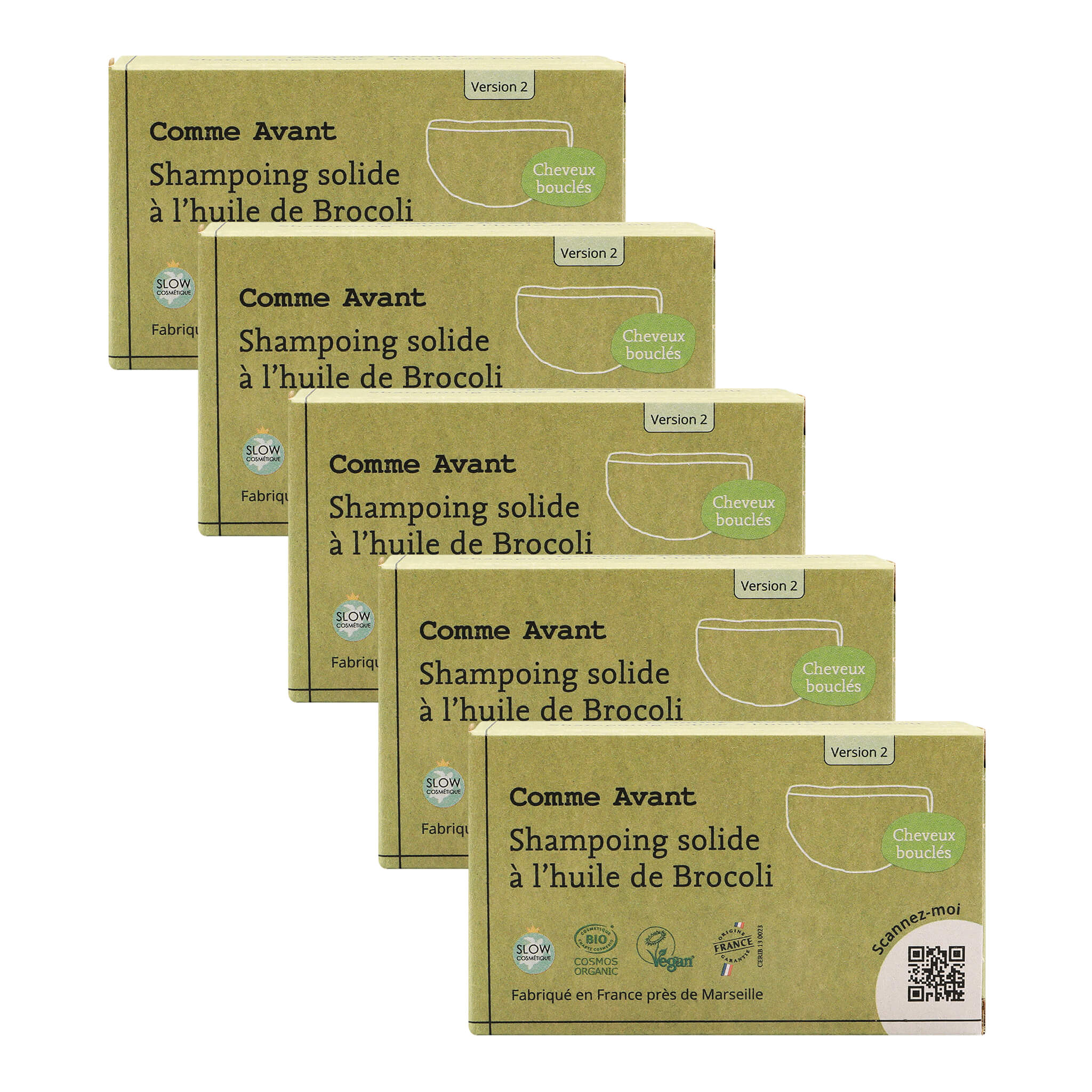 Shampoing solide cheveux colorés ou bouclés à l'huile de brocoli - Version 2 - 1 shampoing - 70g