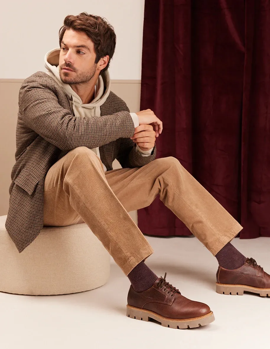 Derbies William cuir pull-up grainé M.Moustache
