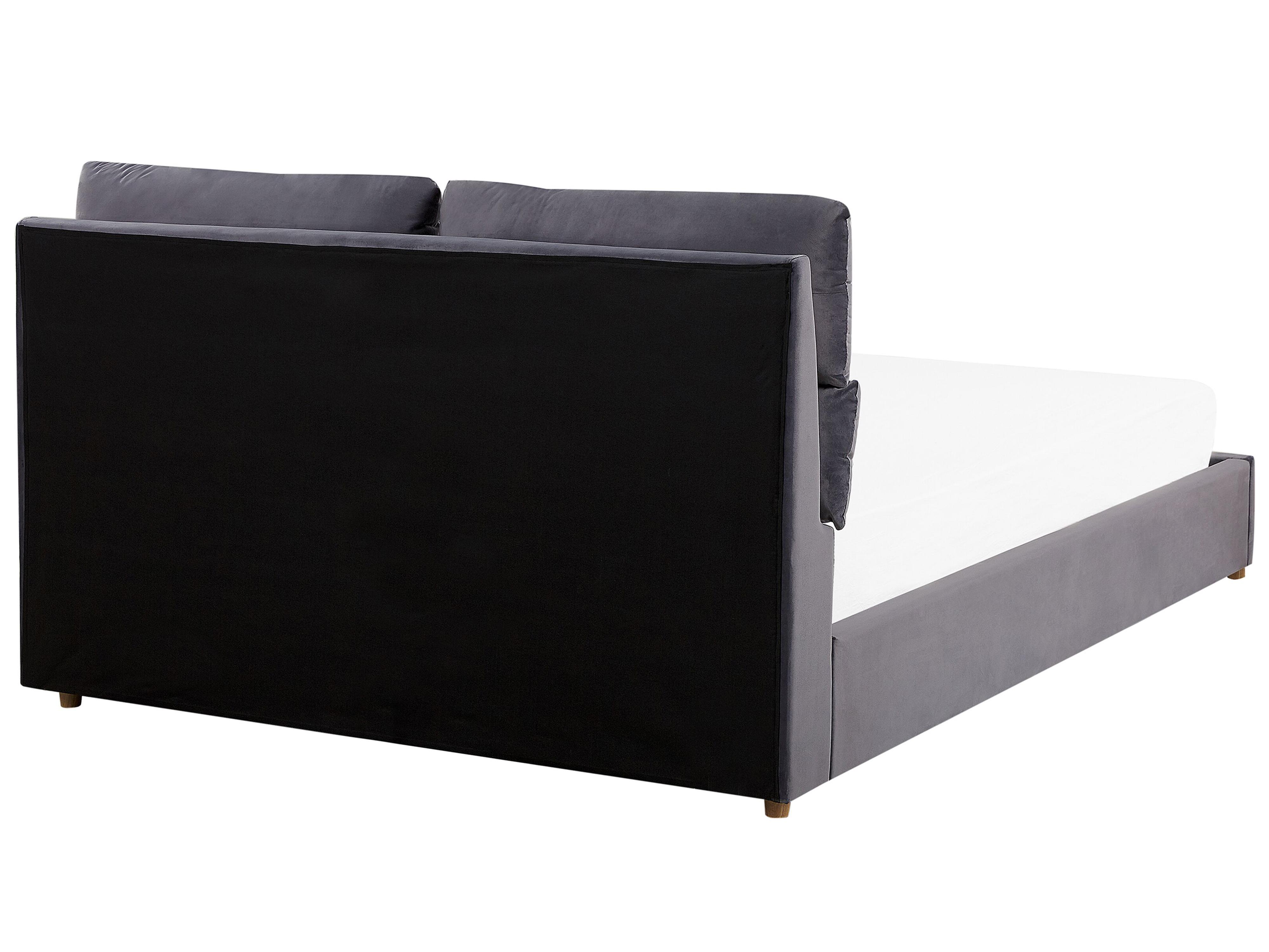 Bed met opbergruimte Fluweel BATILLY 180 x 200 cm Grijs
