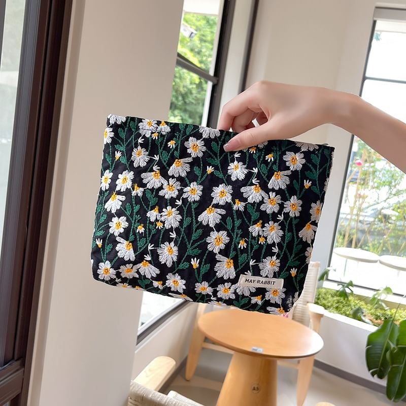 Milha - Make-uptas met bloemenborduursel