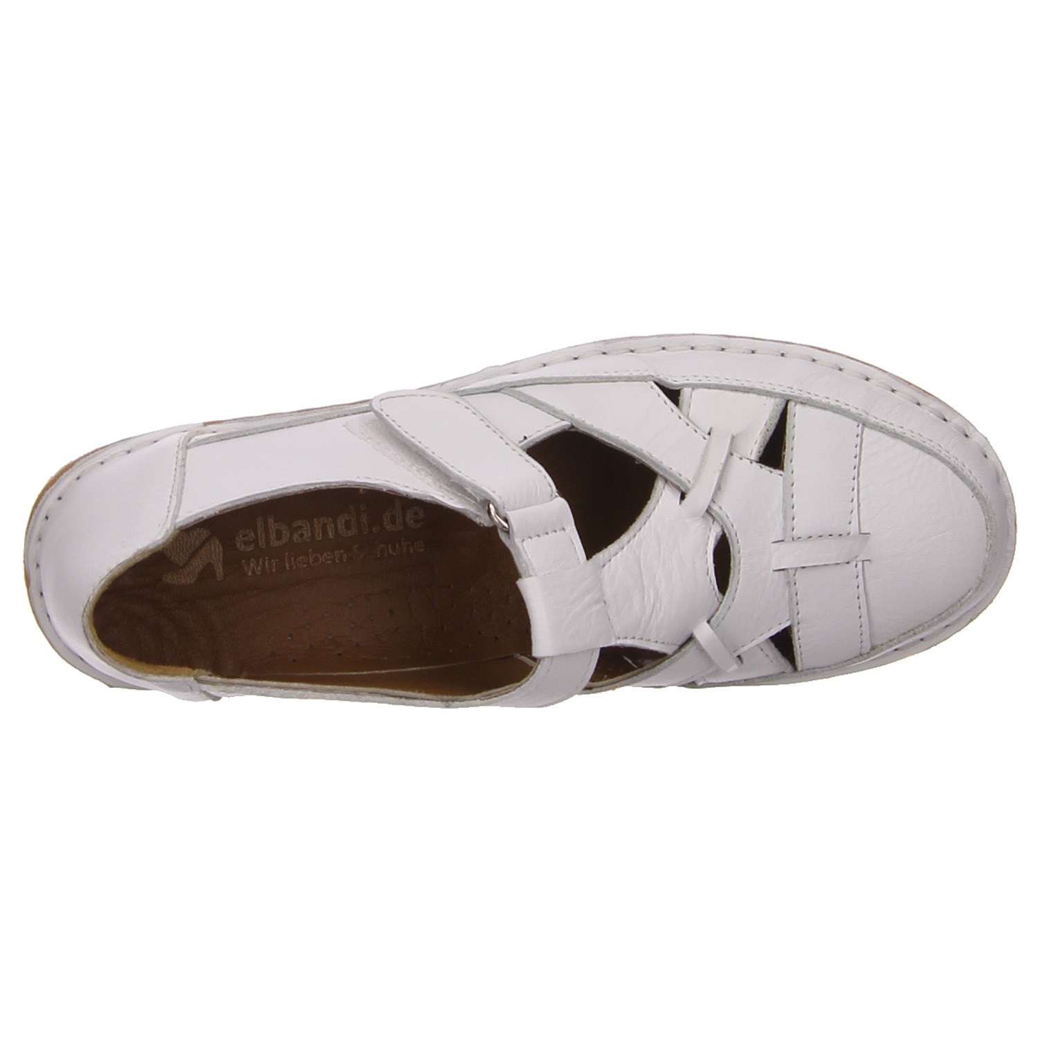 elbandi Halbschuh weiß weiss/weiss kombi
