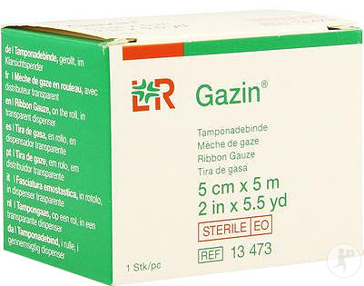 Gazin Mèche De Gaze Stérile 5cm x 5m 1 Pièce