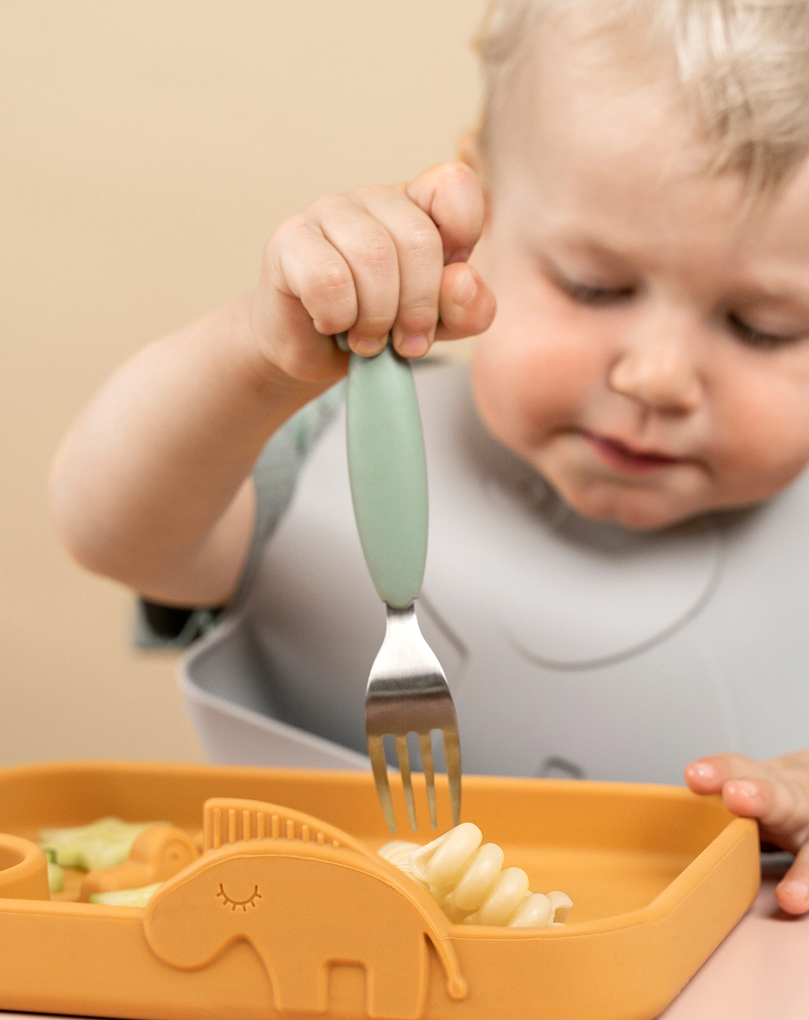 Silikon-Lätzchen PEEKABOO - ELPHEE 2er Pack in grau