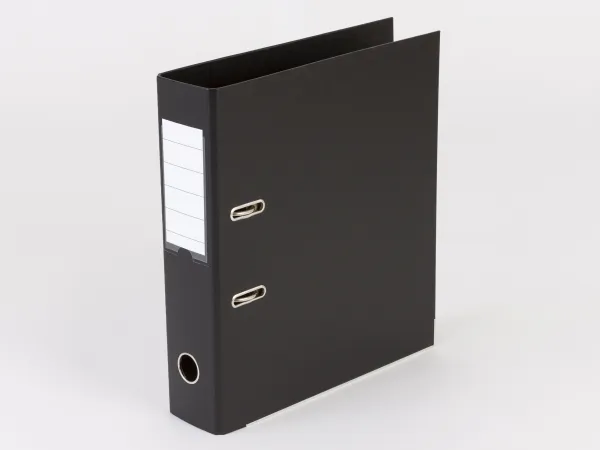 Brevordner Q-Line sort A4 metalskinne 75mm ryg - (10 stk.)