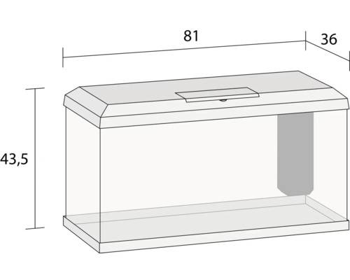Juwel aquarium inclusief deksel, verlichting, filtersysteem inclusief circulatiepomp, binnenfilter, verwarming/verwarmingsstaaf, 81 x 36 x 43,5 cm, ca. 110 l