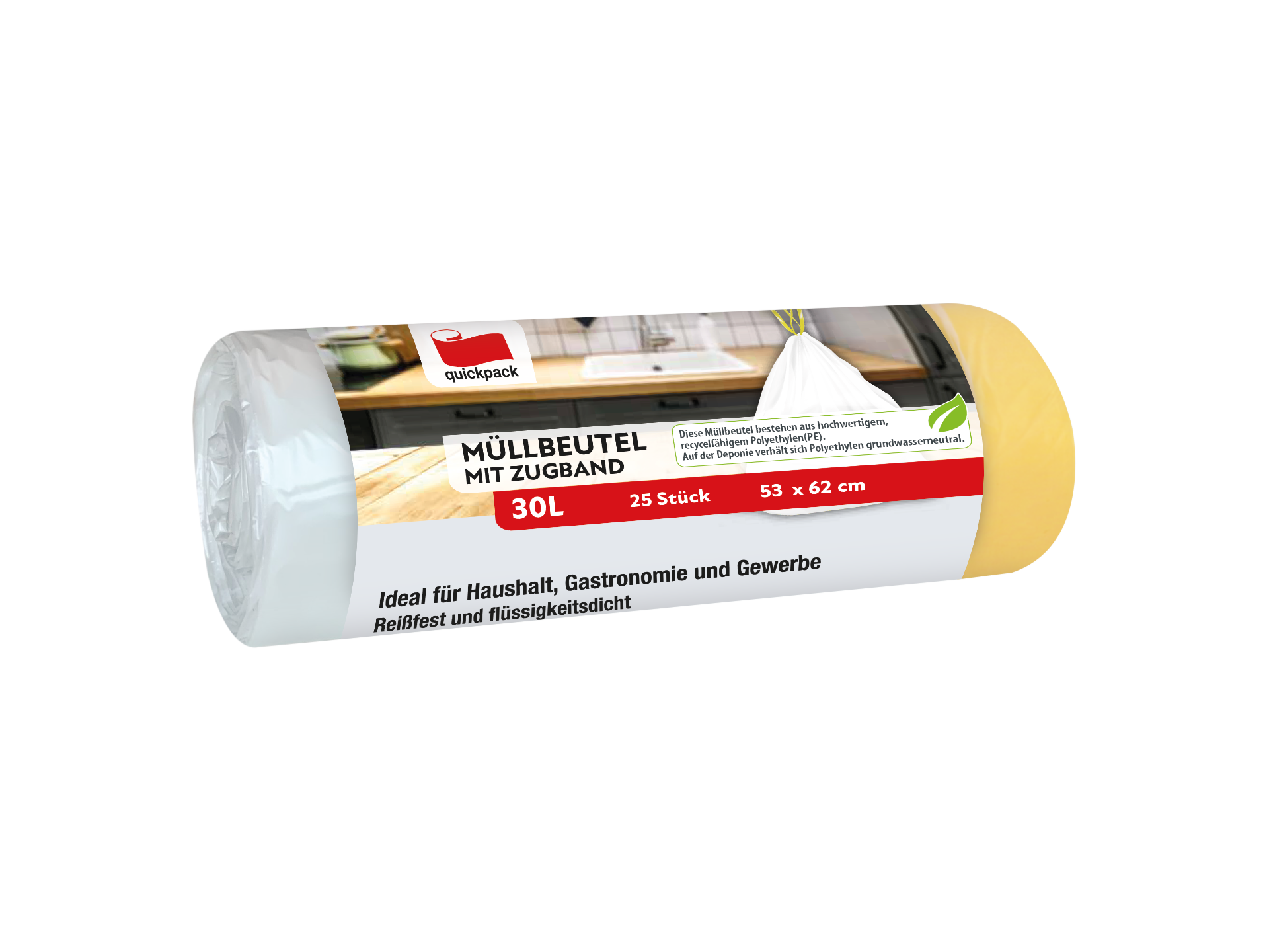 Quickpack 25 Müllbeutel mit Zugband 30 Liter 53 x 62 cm
