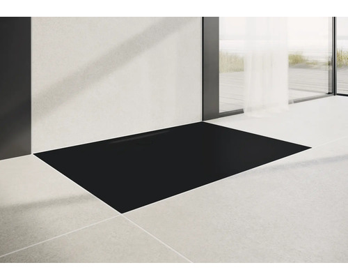 KALDEWEI SUPERPLAN ZERO 1514-5 douchebak, 75 x 80 x 3,7 cm, mat zwart, 351447980676