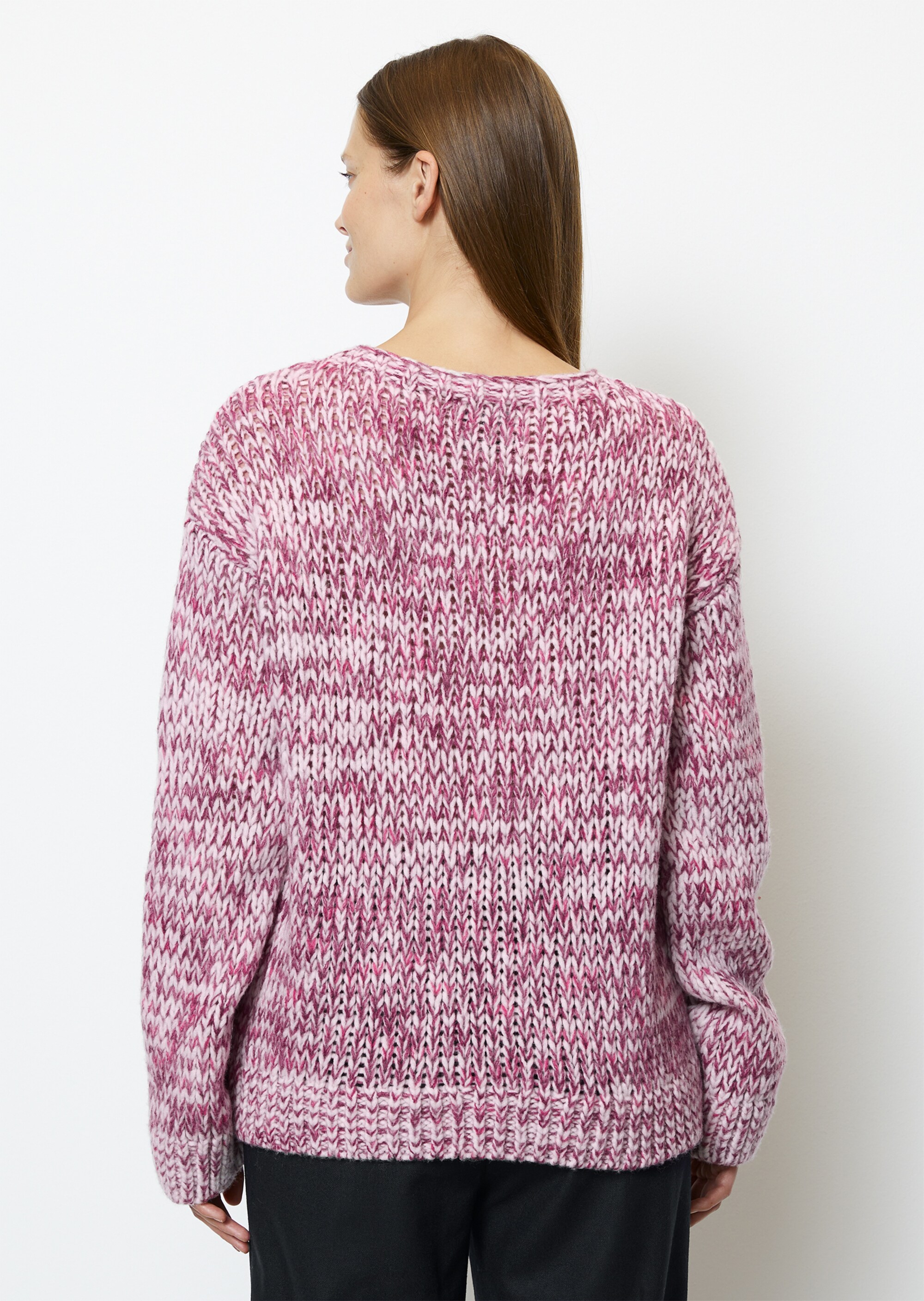 Mouliné-Pullover looseaus Schurwolle-Mix