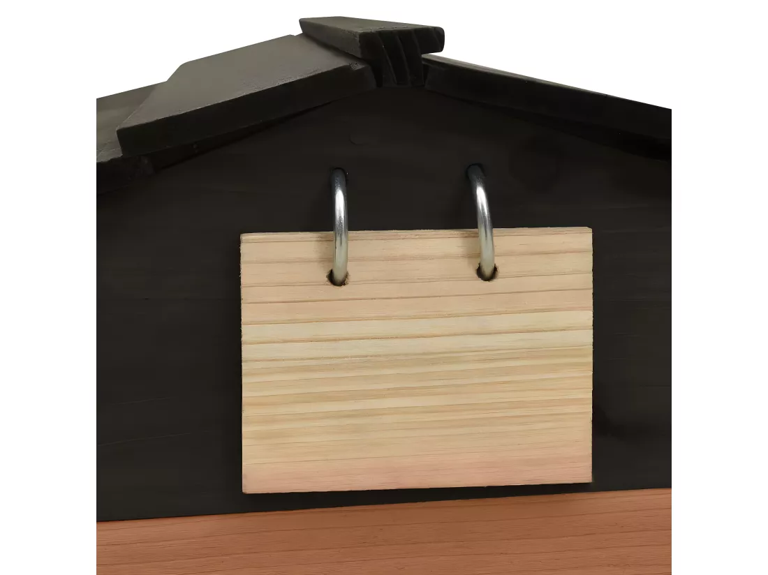 Prolenta Premium - Garage de tondeuse à gazon Noir et marron 78x74x54cm Sapin