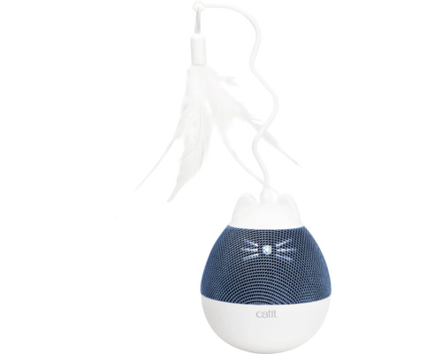 catit Pixi Spinner snack dispenser, interactief, wit & blauw, geactiveerd door aanraking