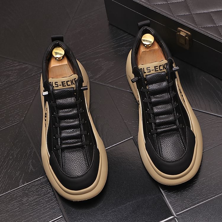 Mr Ozera - Platform sneakers met imitatieleren letters (verschillende ontwerpen)