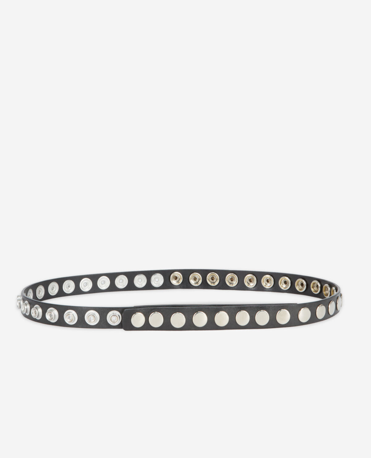 Ceinture fine en cuir noire