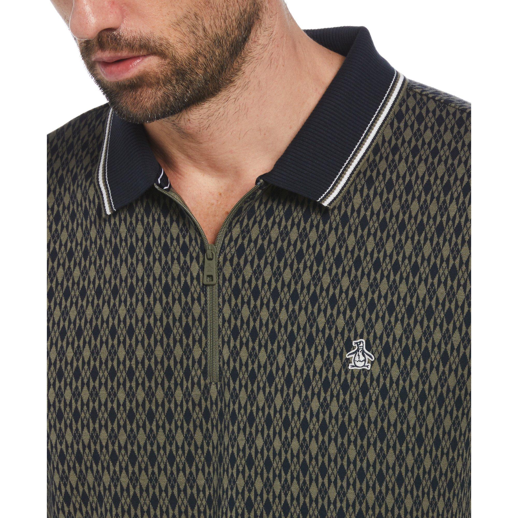 Original Penguin All Over PrintquarterZip Polo Shirt