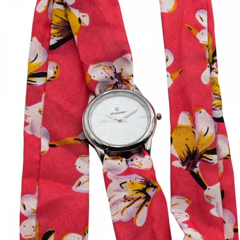 Montre Femme CHTIME bracelet Tissu Rose