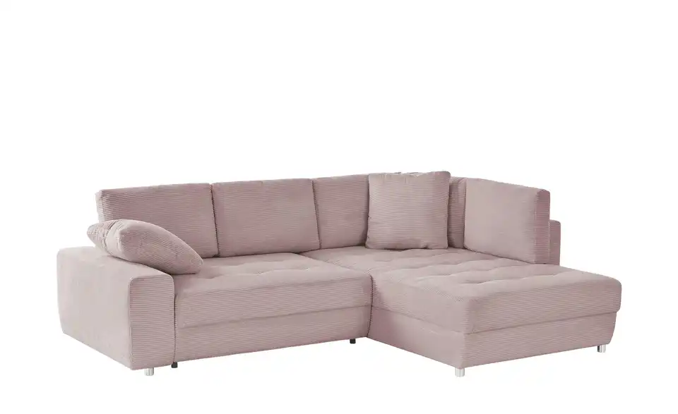Ecksofa Arissa de Luxe Rosa rechts Cordstoff
