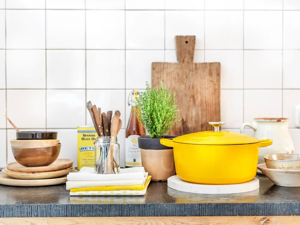 BK Bourgogne Braadpan Gietijzer - Sunny Yellow