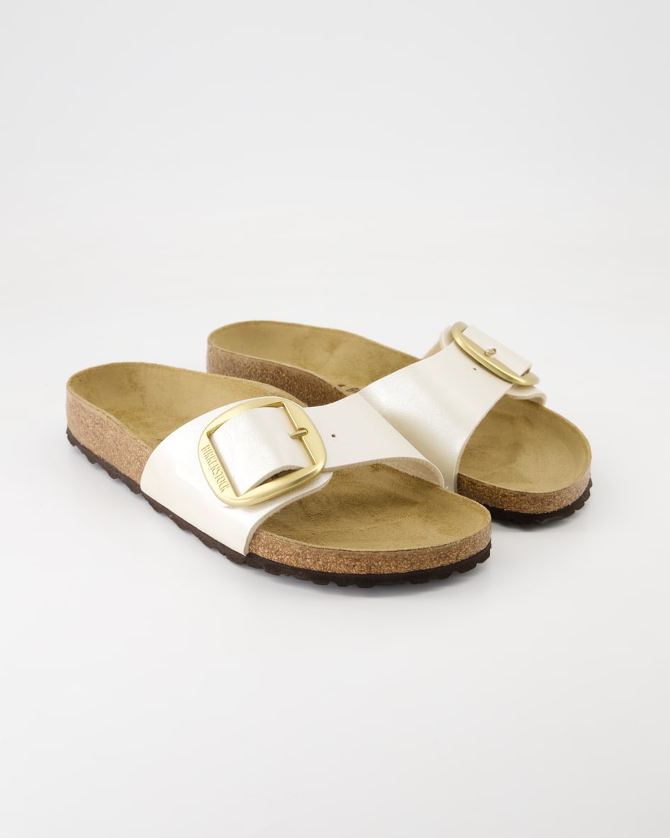 Birkenstock Madrid Big Buckle Pantoletten in Beige