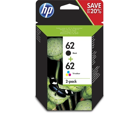 HP 62 2-pack (svart färg)