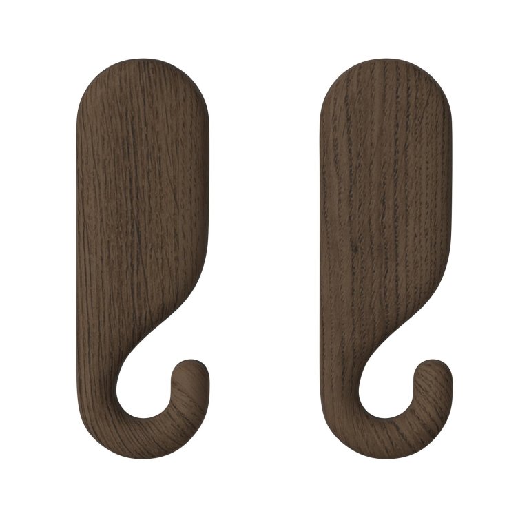 Bolia Nob haak 8,5cm set van 2 donker geolied eiken