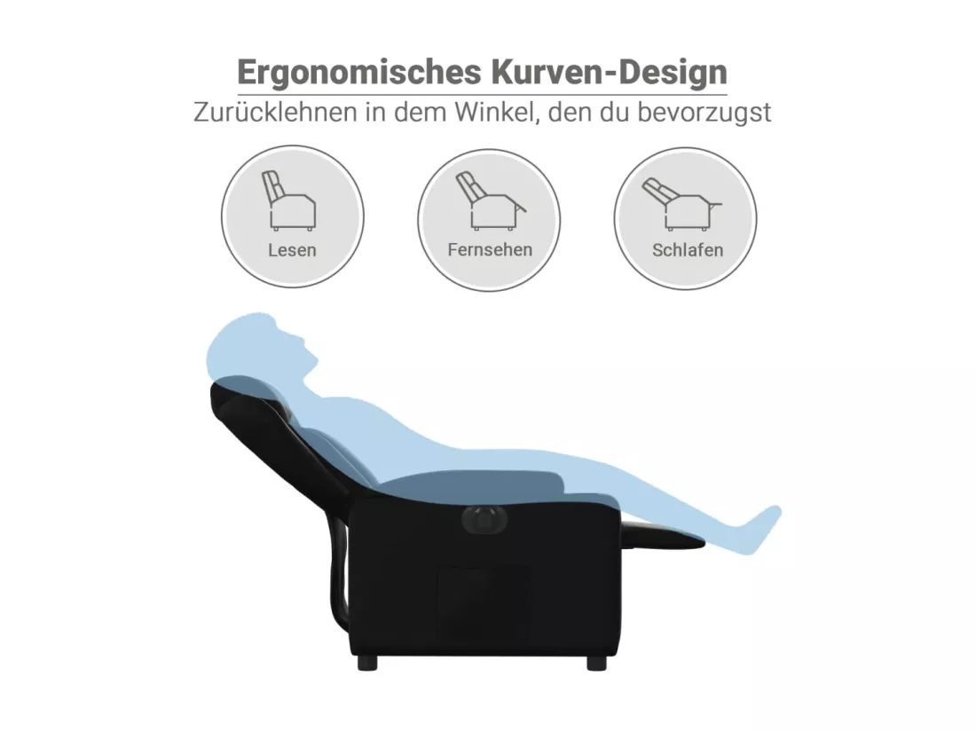 Fauteuil inclinable électrique Noir Similicuir