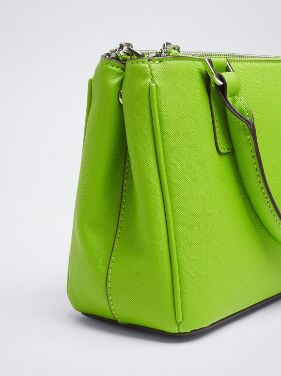 Bolsa de compras com alça de tecido - Verde