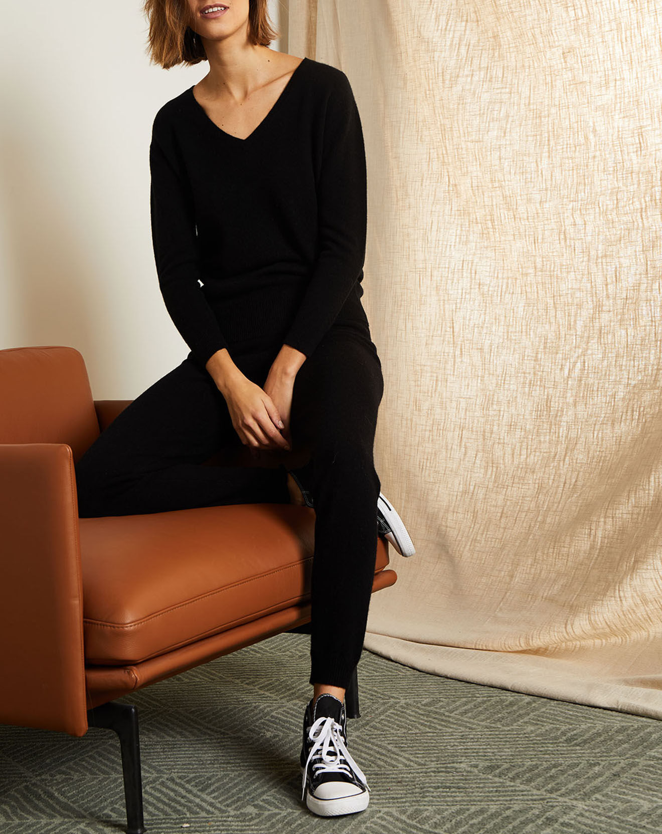 Miss Cashmere Jogging en Laine & Cachemire Salomé noir