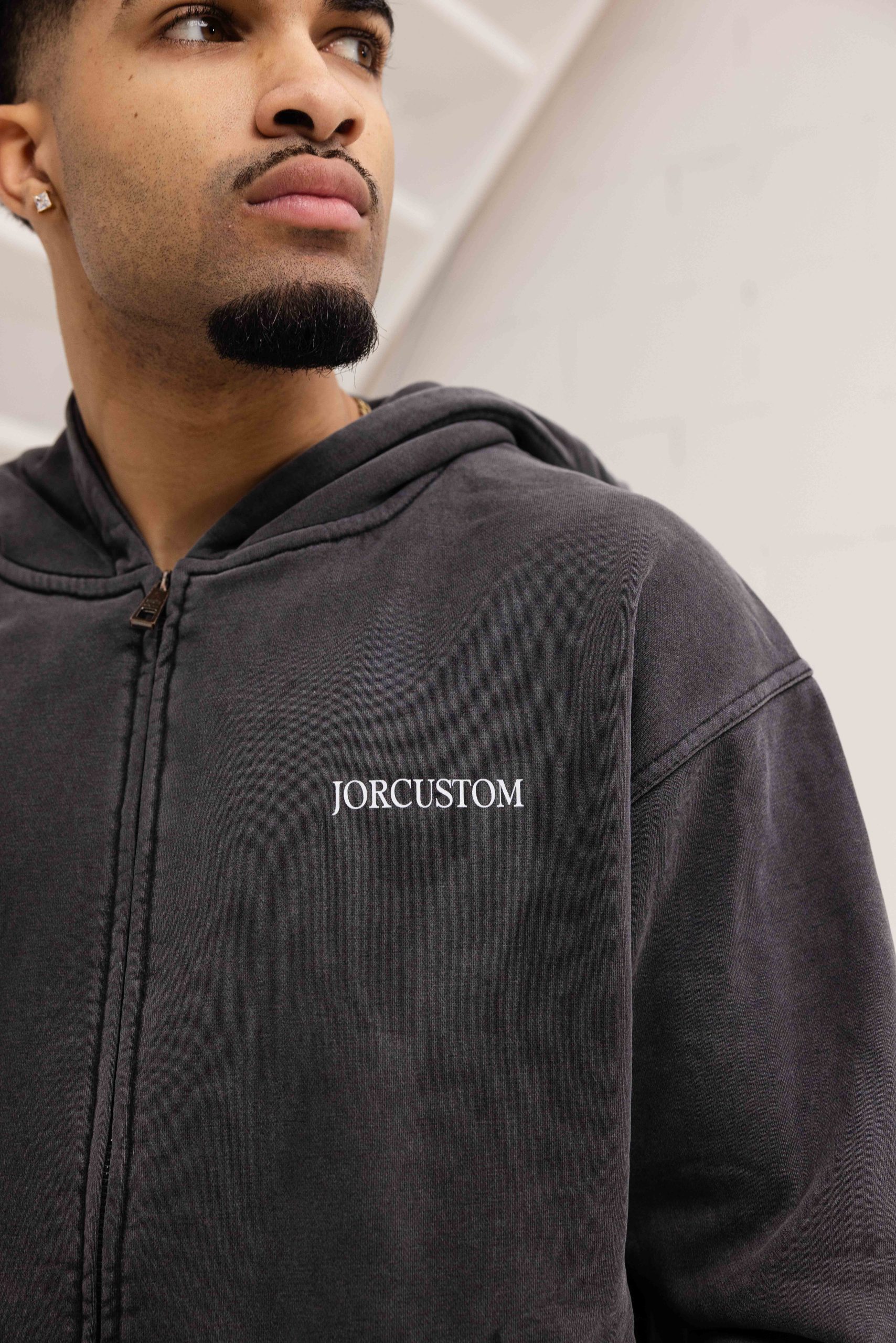Jorcustom Fleece Angel 2.0 Zipped Hoodie Heren Donkergrijs