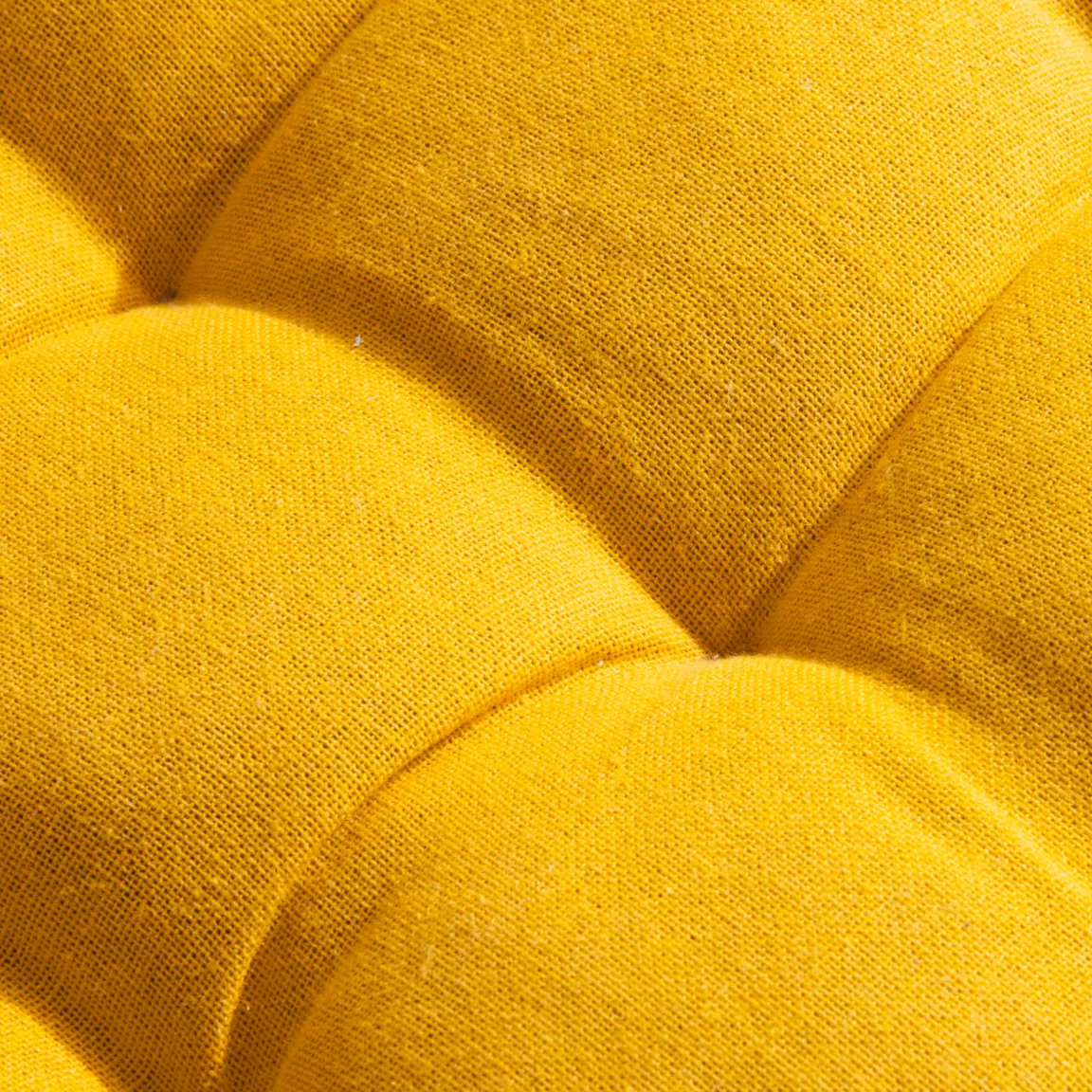 Coussin de chaise rond coton (40 cm) Pixel Jaune moutarde
