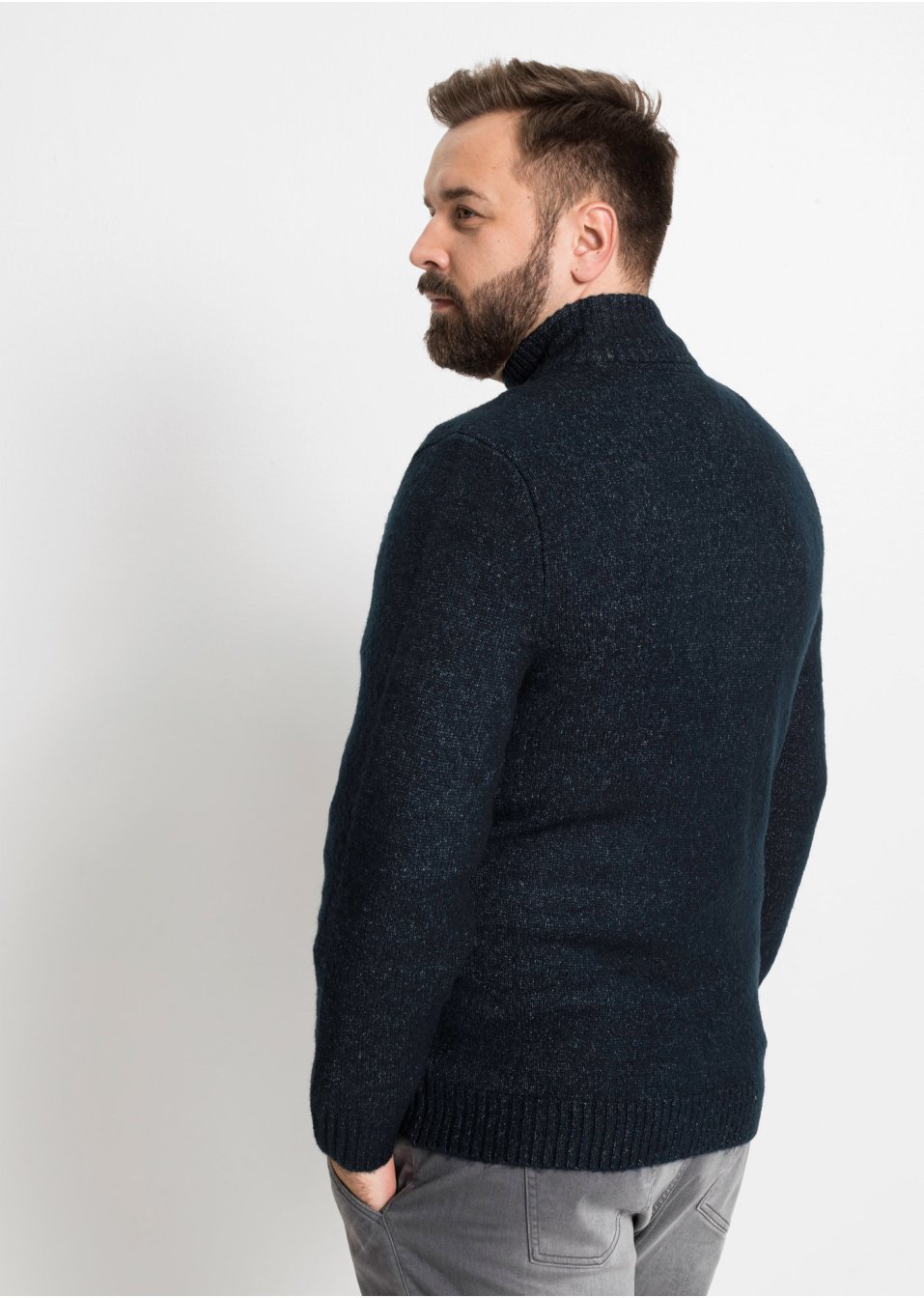 Veste en maille à col montant