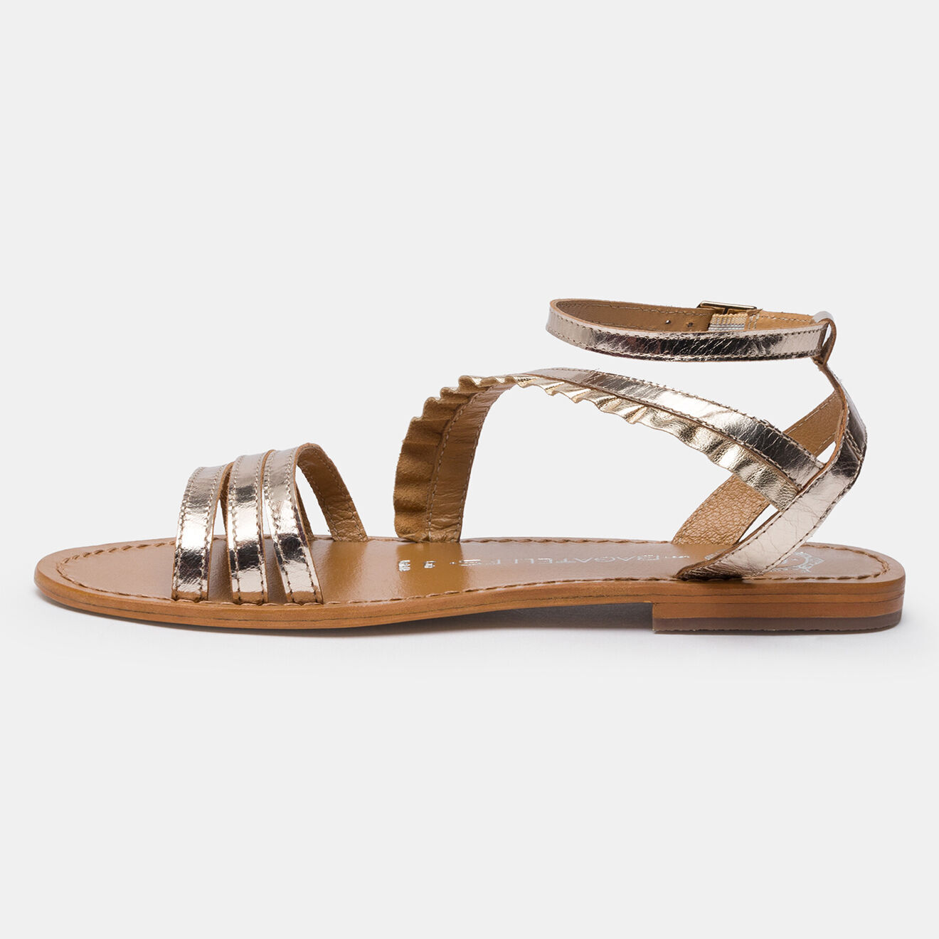 Les Bagatelles Sandales en Cuir Carroll doré/marron