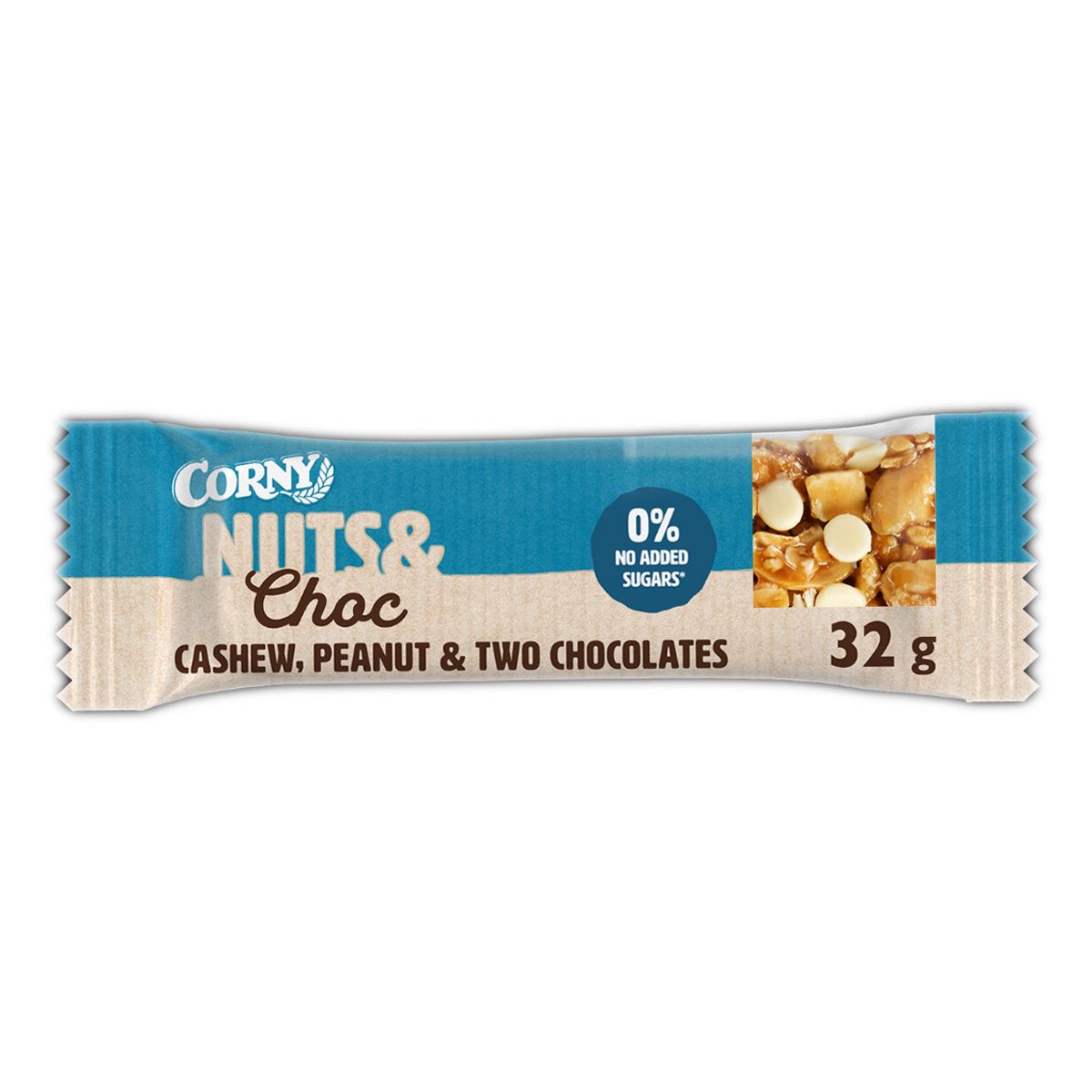 Corny Nuts & Choc Cashew, Peanuts og Choko - 32 g