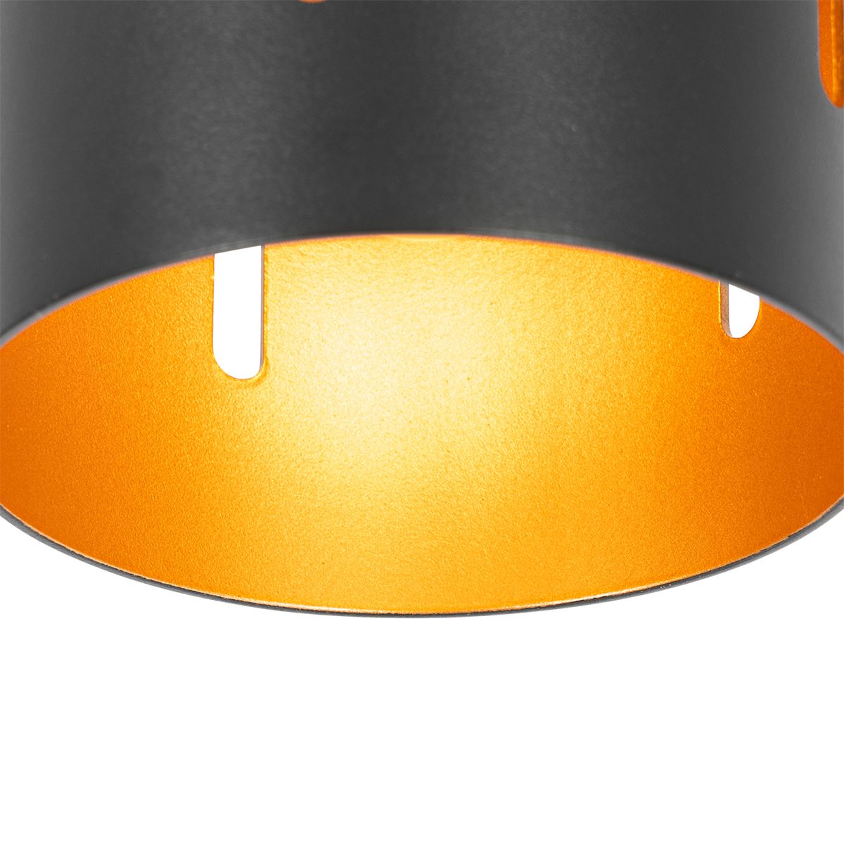 Design plafondlamp zwart met gouden binnenkant - Yana